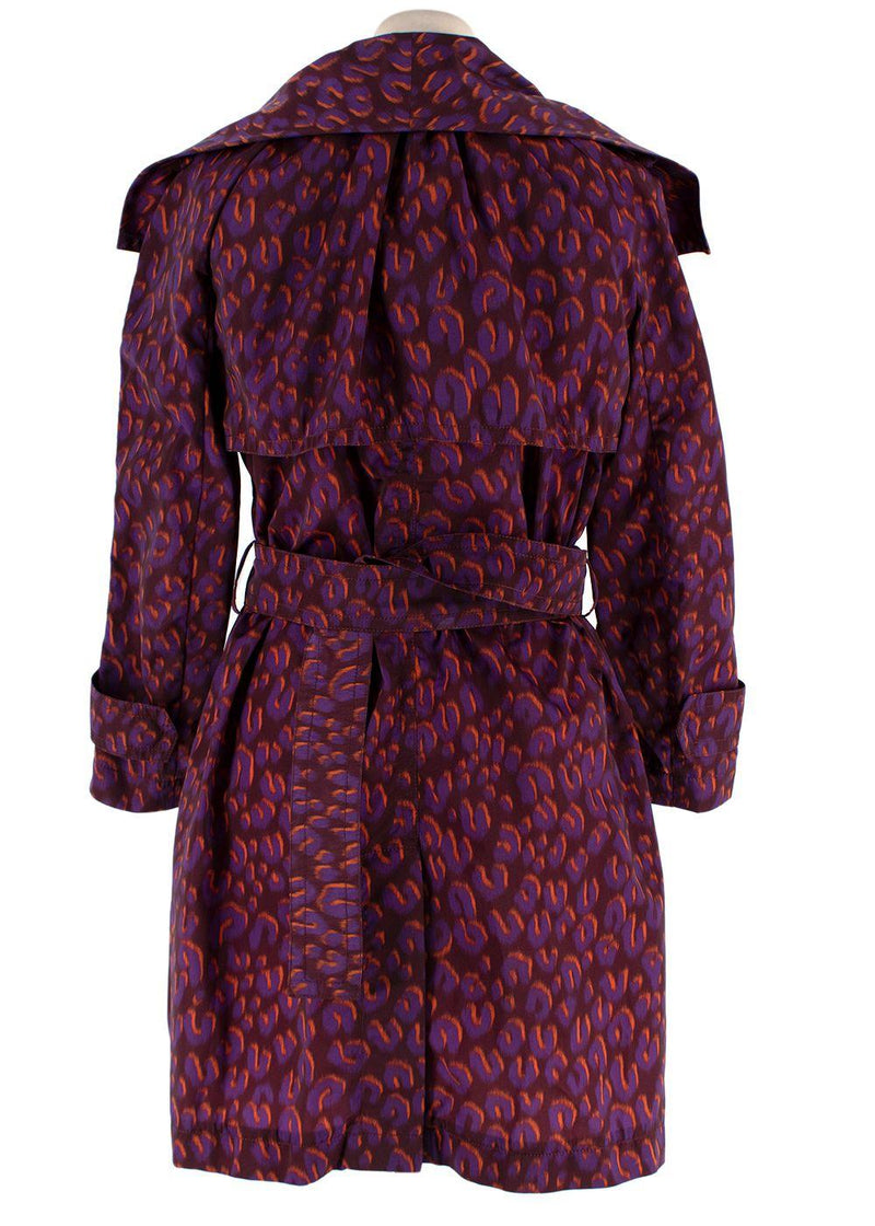 Louis Vuitton Purple Leopard Print Trench Coat
