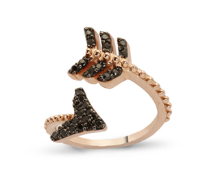 Bee Goddess Black Diamond Eros Arrow Ring & Bracelet