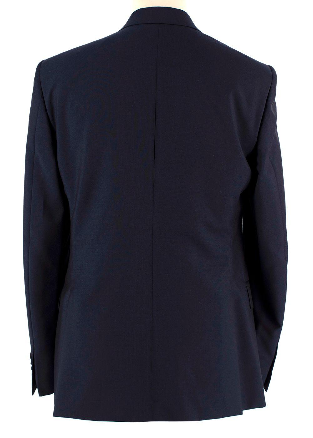 Prada Navy Single Breasted Wool and Mohair Blend Blazer