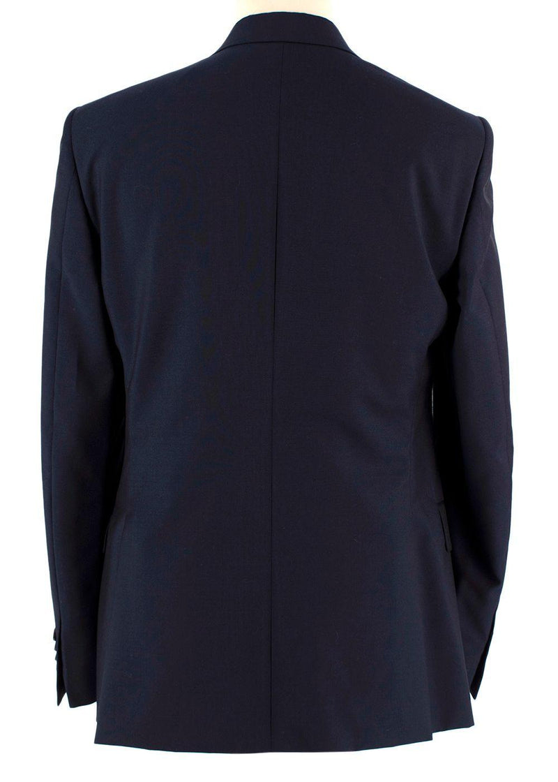 Prada Navy Single Breasted Wool and Mohair Blend Blazer