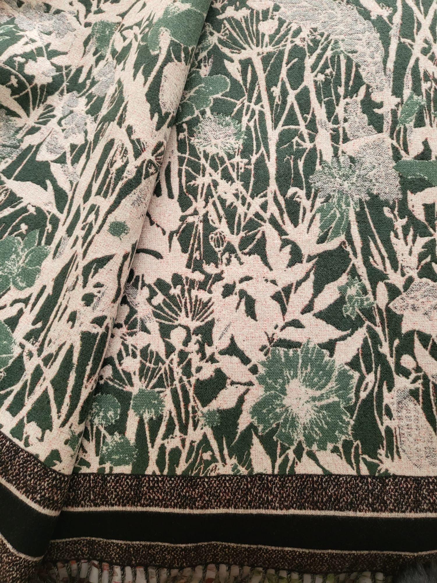 Dior Virgin Wool Tapestry Floral Throw