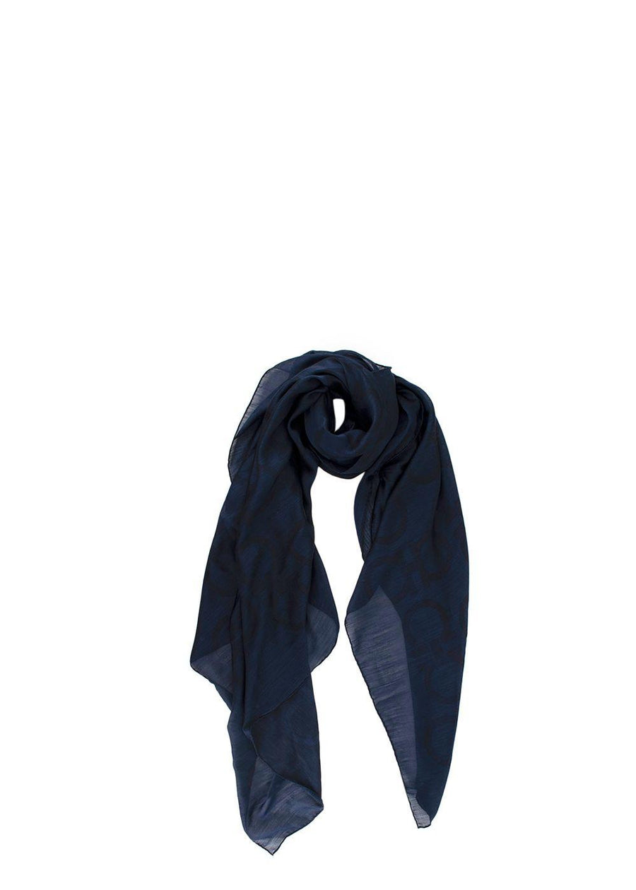 Blue Gancini Print Scarf