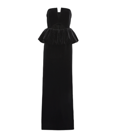 Self-Portrait Velvet Peplum Maxi Dress