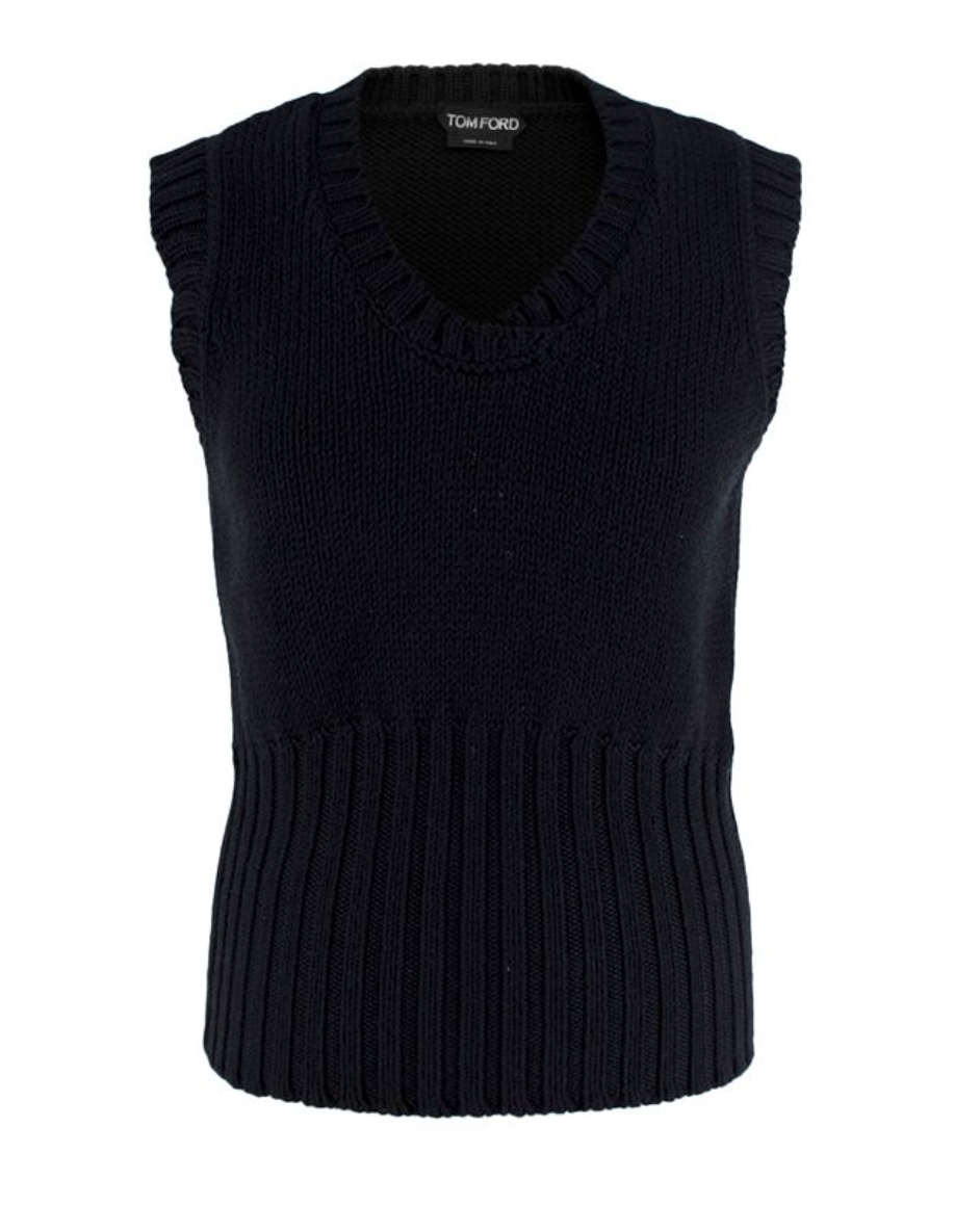 Tom Ford Black Wool Knitted Vest