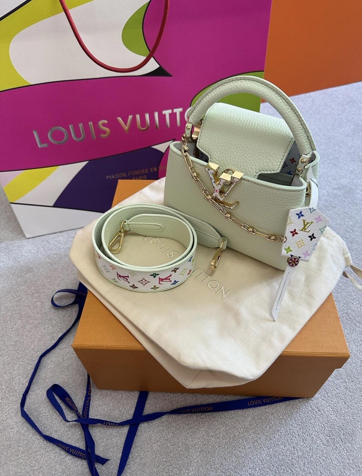 Louis Vuitton Green Taurillon Capucines Mini - Full set, packaging And Reciept
