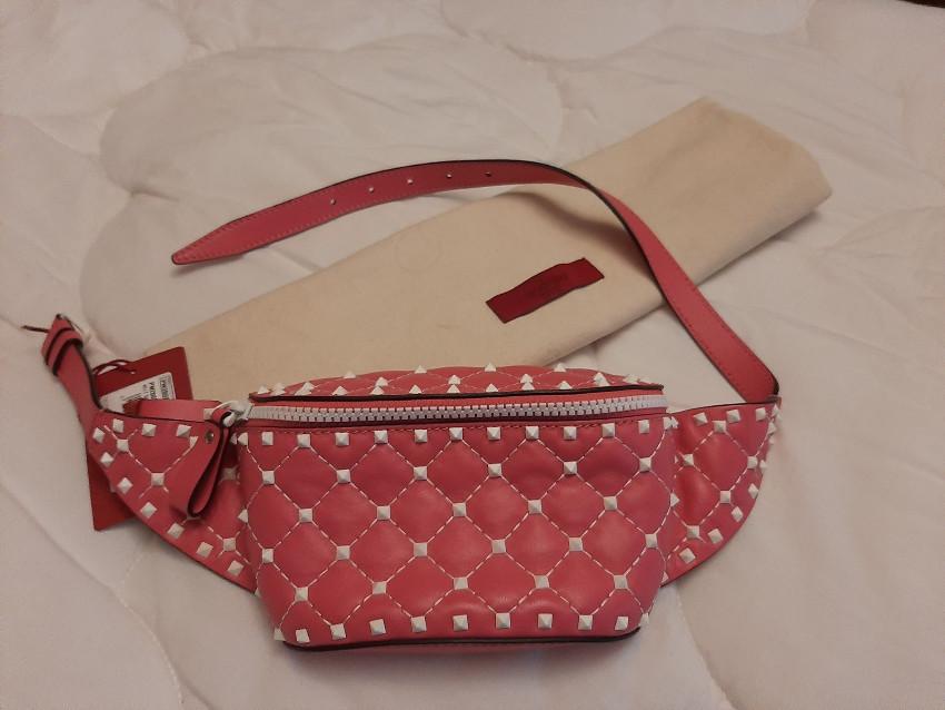 Valentino Pink Free Rockstud Belt Bag - Size Small
