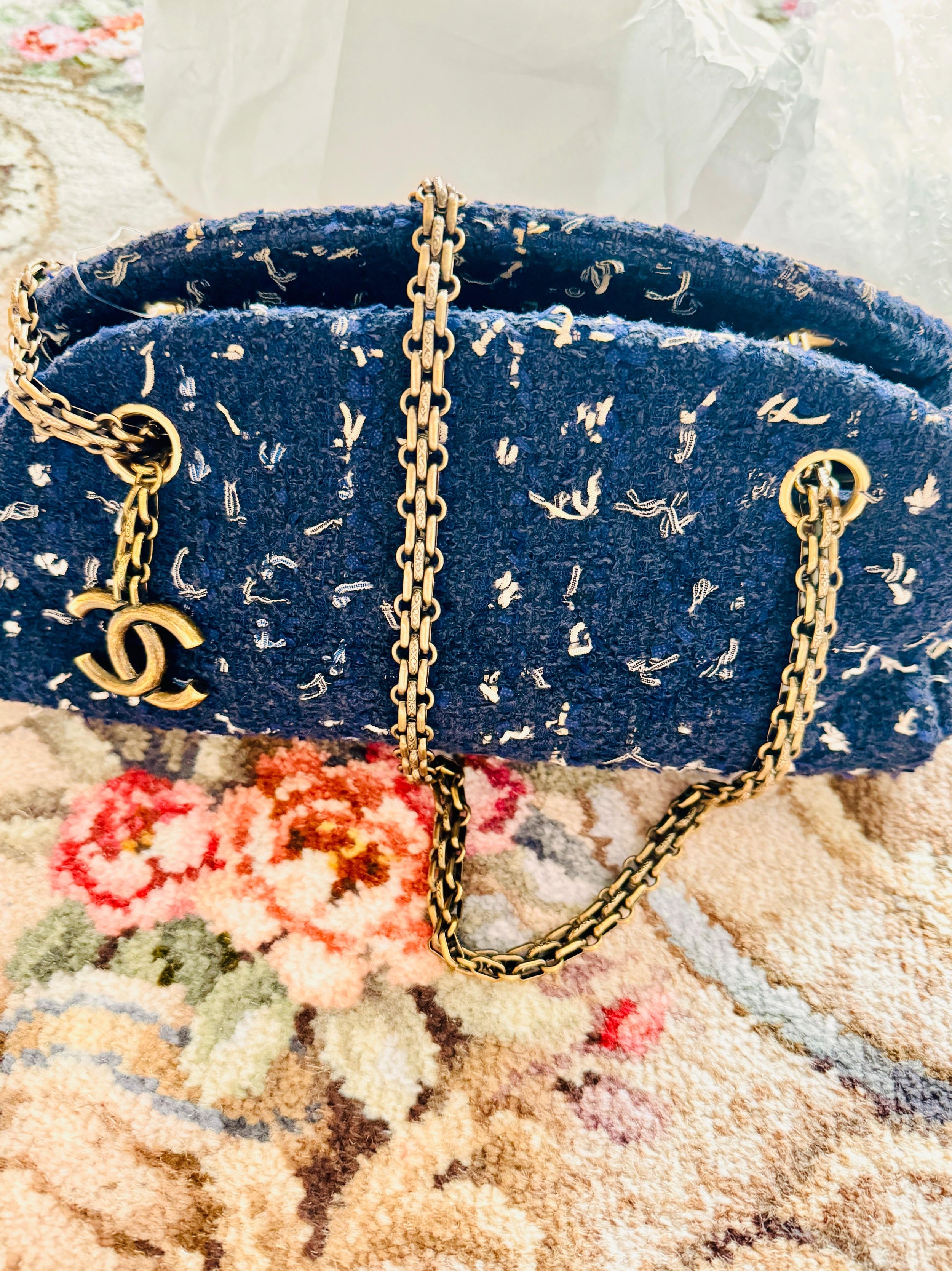 Blue Tweed Mademoiselle Shoulder Bag