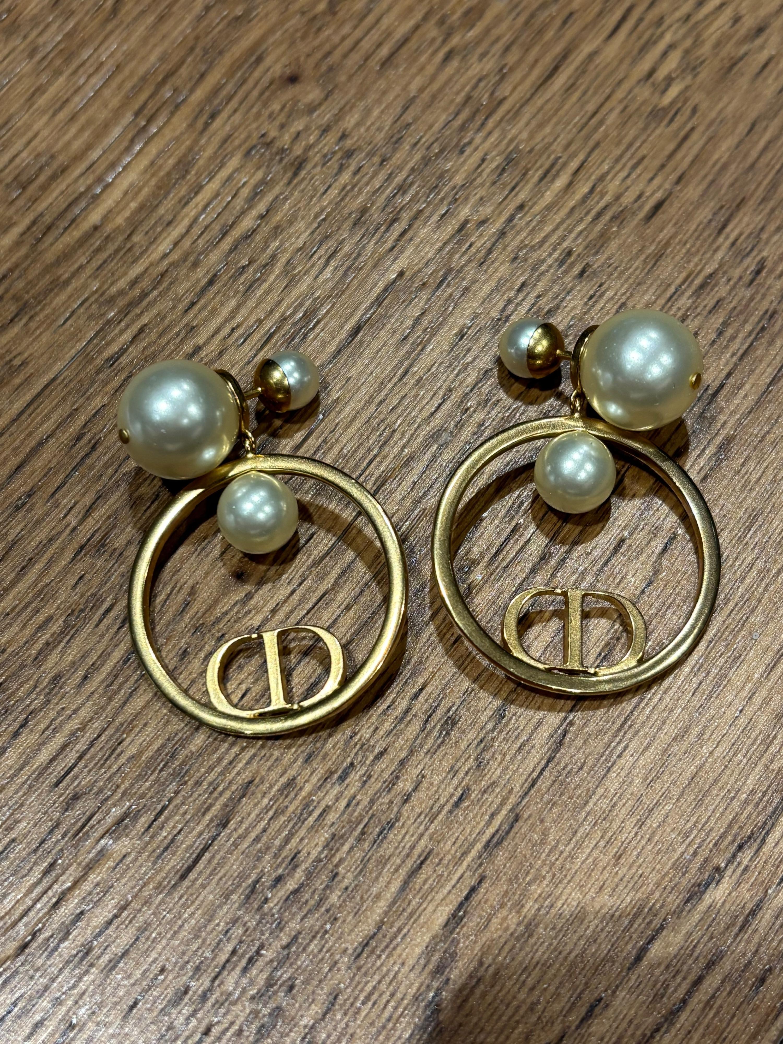 Dior Faux Pearl Drop Earrings