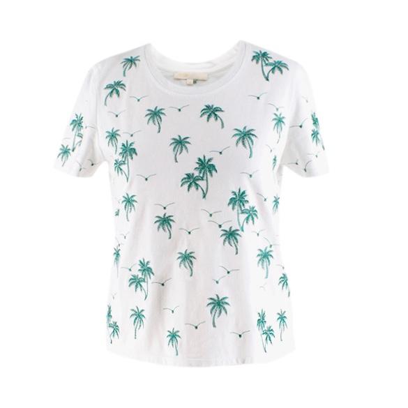 Maje White Tanzanie Palm Tree Tshirt