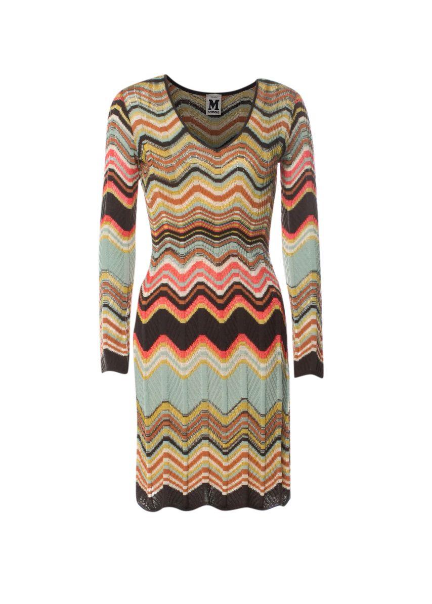 M Multioloured Zig Zag Knit Dress
