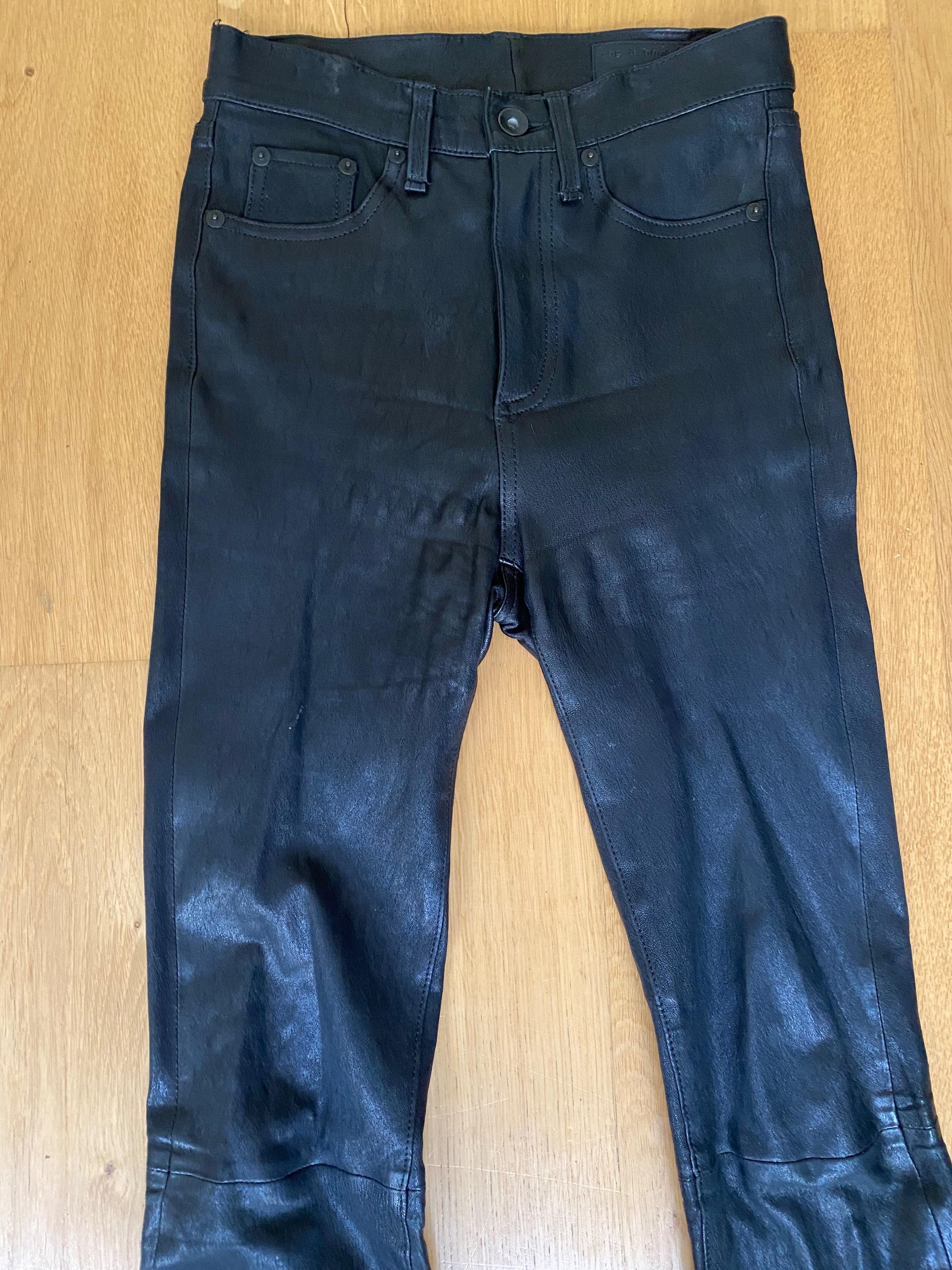 The Hana High Rise Cropped Leather Pants