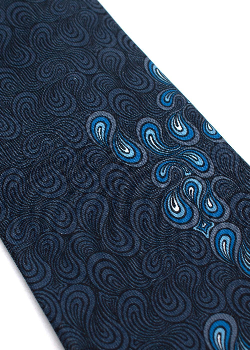 Turnbull Asser Navy Dotted Paisley Pattern Tie