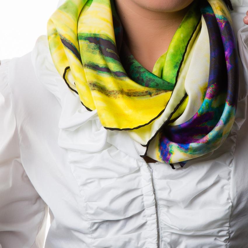 Rosemary Goodenough River Through A Curtain VIII Silk Scarf