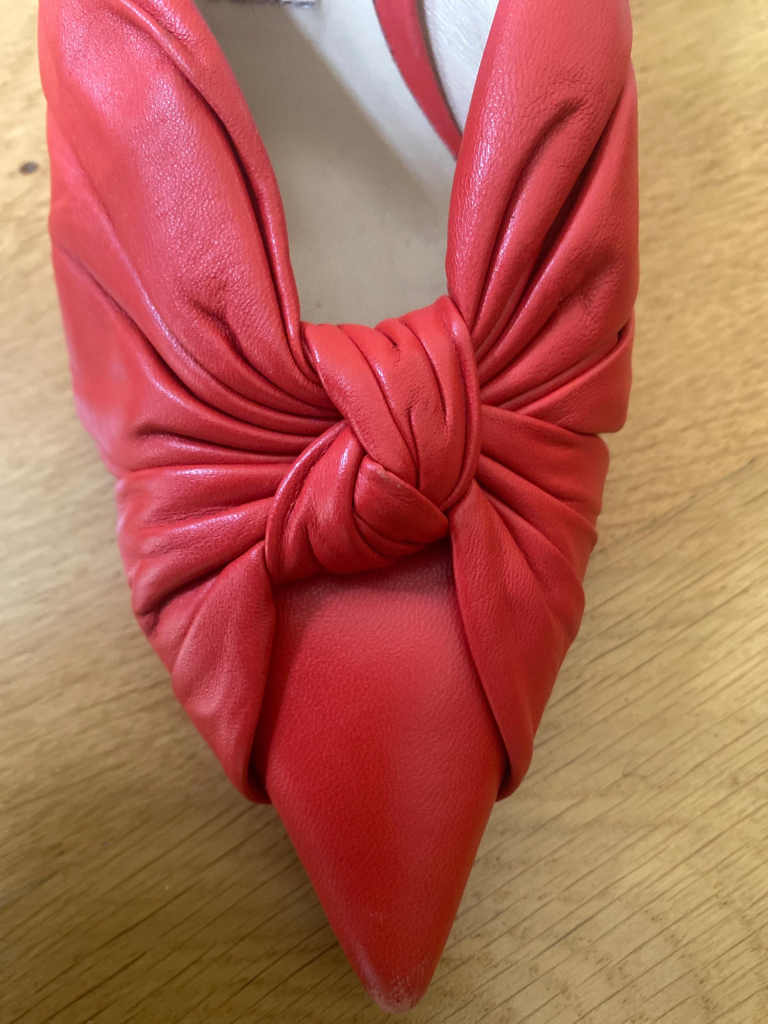 Jimmy Choo Red Leather Annabell Sling back Pumps