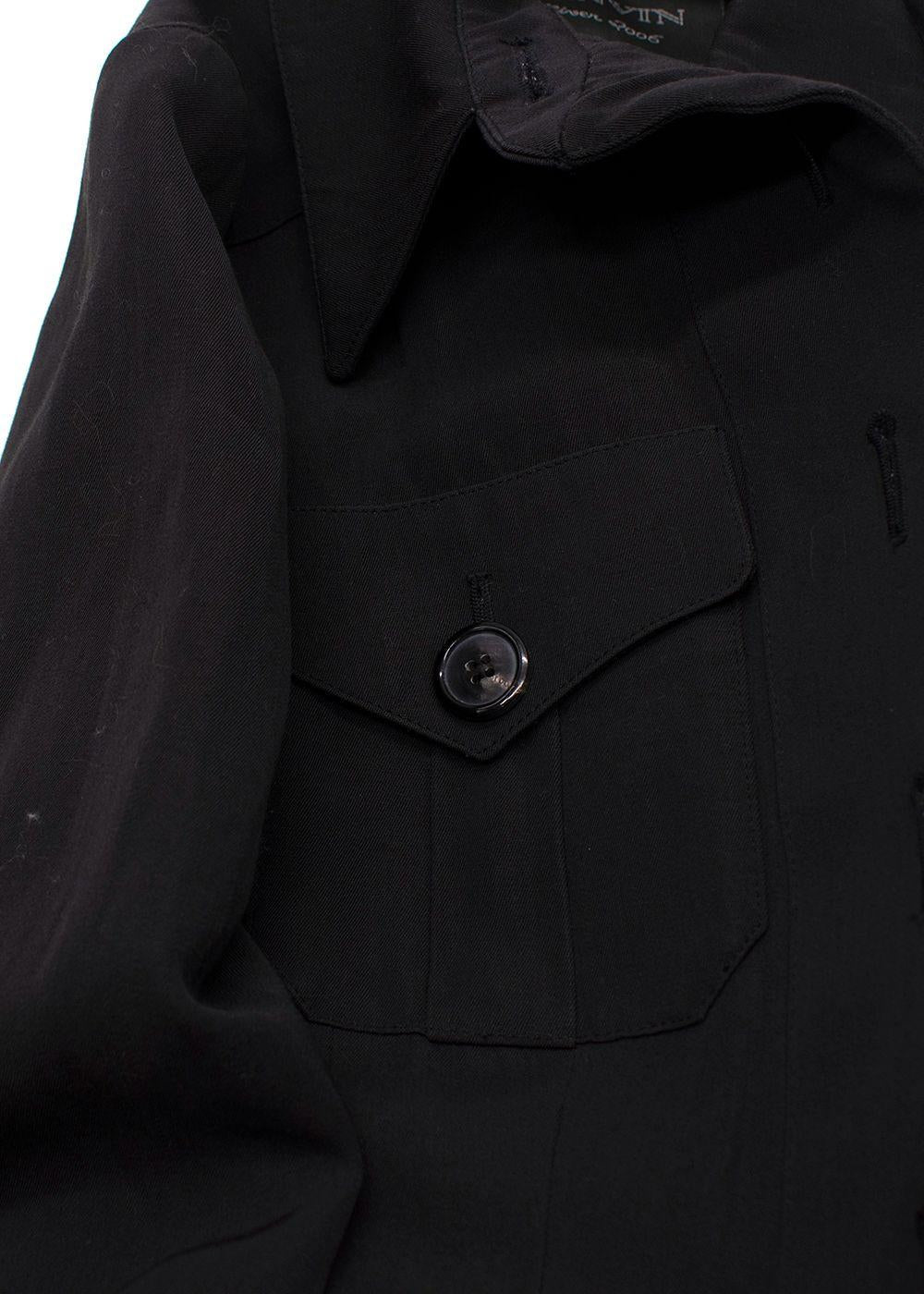 Lanvin Black Single Breasted Wool Blend Jacket