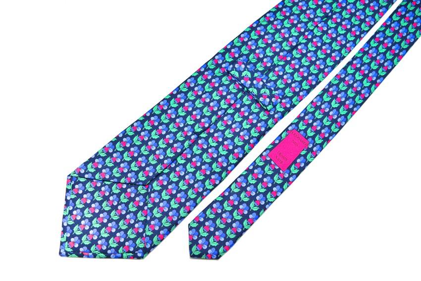 Leonard Paris Blue & Pink SIlk Printed Tie