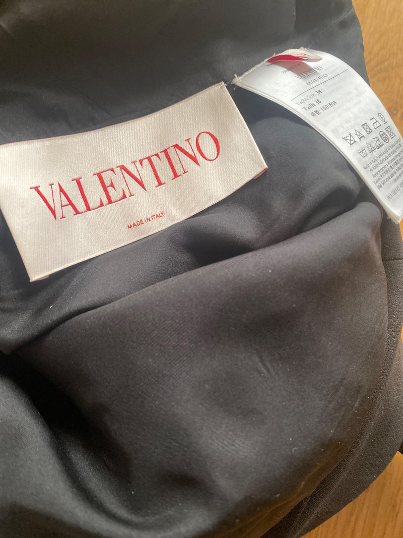 Valentino Black Crystal Embellished Bow Mini Dress