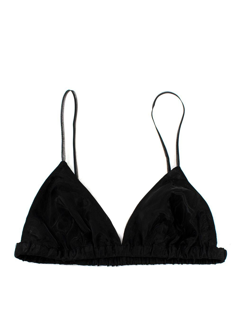 Staud Black Sheer Organza Hendrix Shirt and Bralette