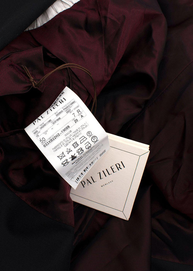 Pal Zileri Black Single Breasted Wool Blazer
