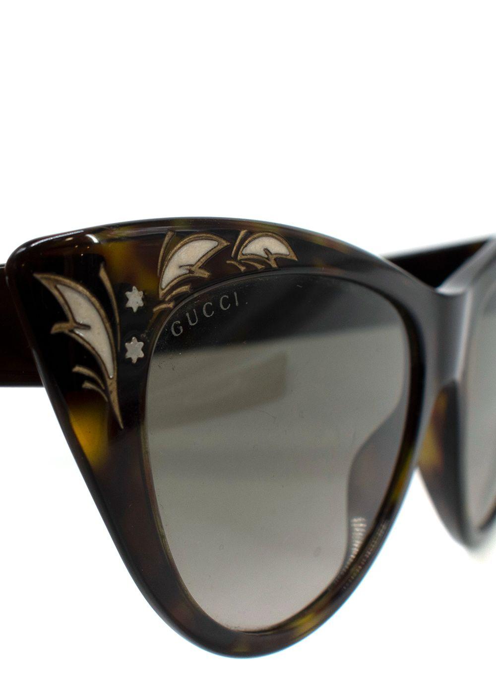 Gucci Brown Tortoiseshell Cat Eye Sunglasses