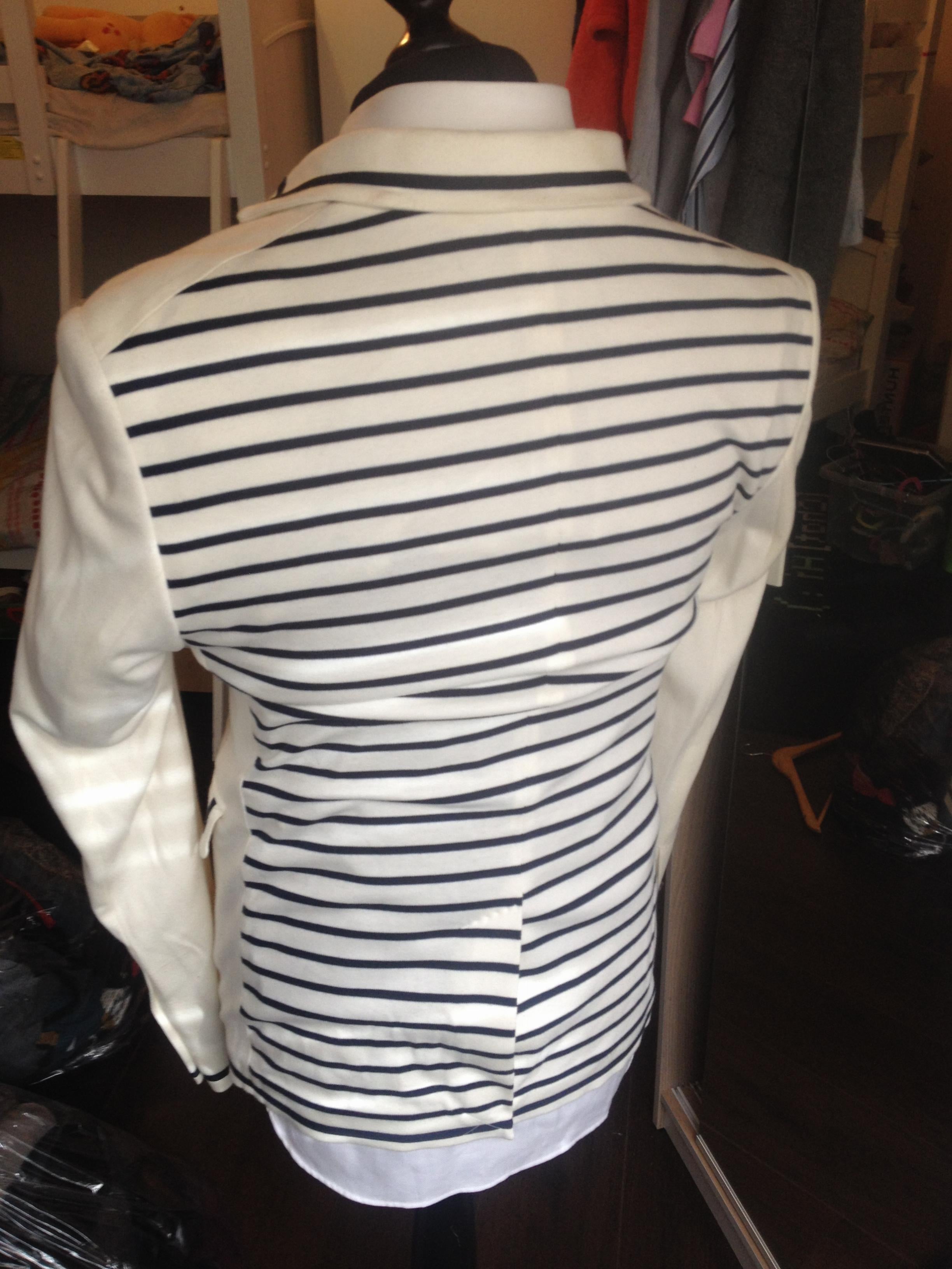 Tommy Hilfiger breton stripe arctic white blazer size 59 Binet