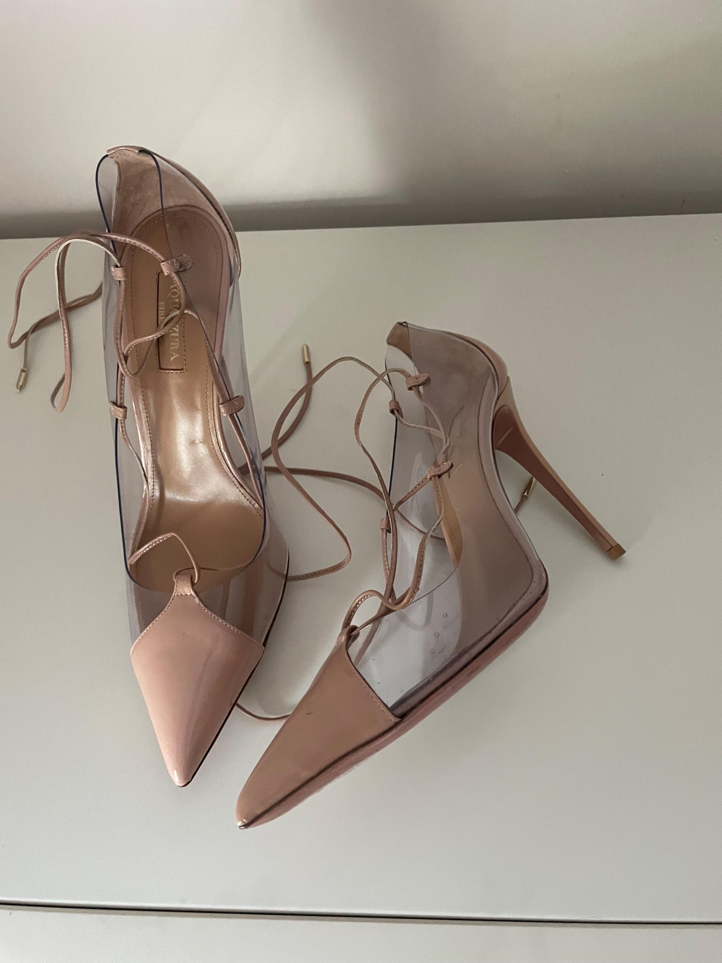 Magic 105 Lace-up Leather And Pvc Pumps