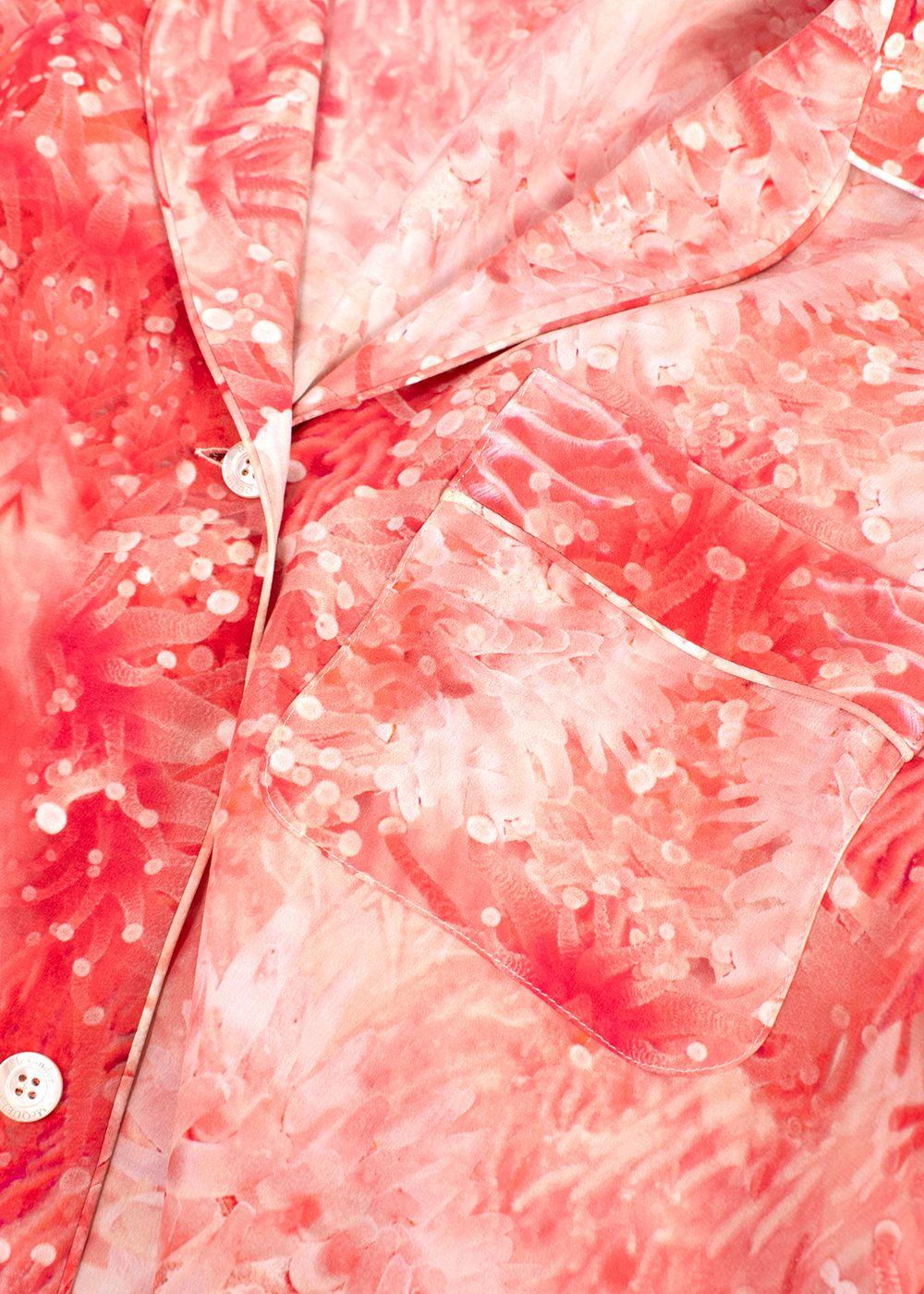 Alexander McQueen Coral Silk Pyjama Set