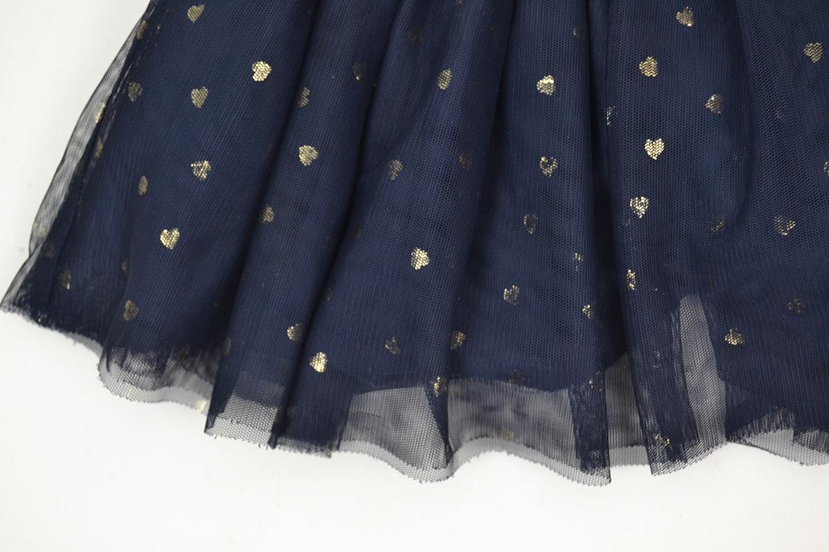 Navy & gold polka-dot tulle skirt