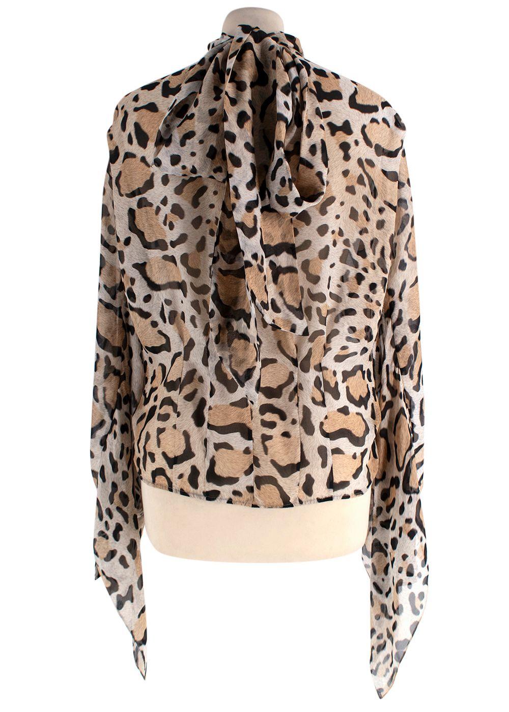 Petar Petrov Sheer Leopard Print Blouse