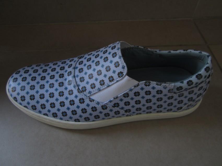Dolce & Gabbana Men's Tie Print Blue Calf Leather London Sneakers