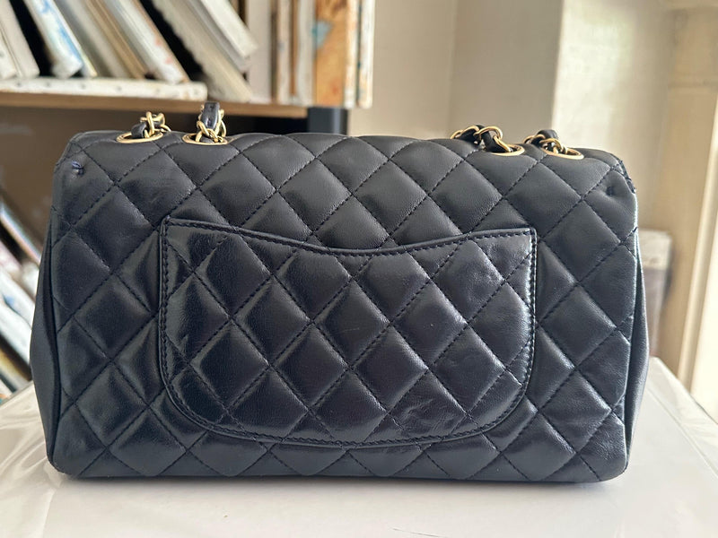 Chanel Midnight Blue Lambskin Single Flap Bag
