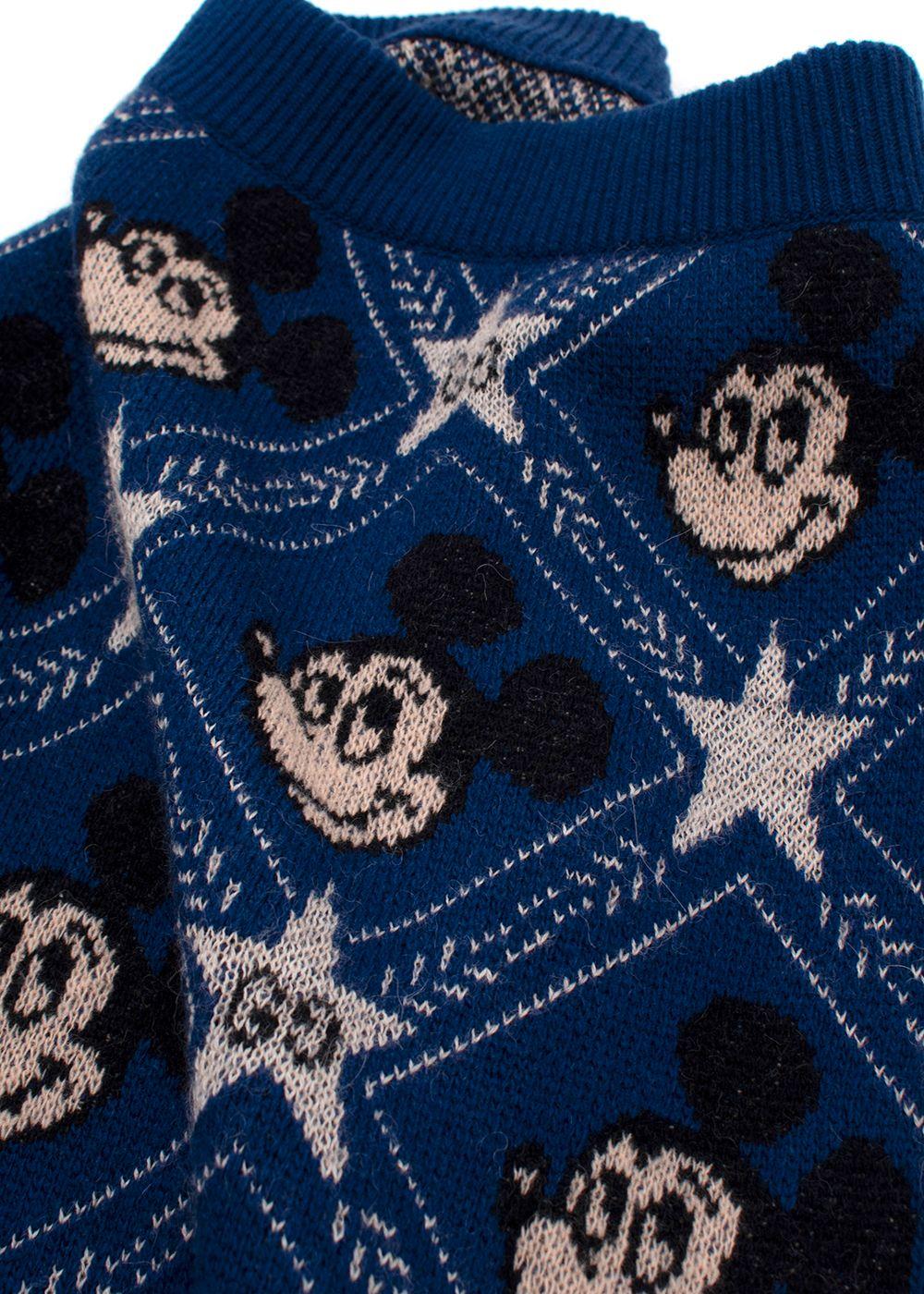 Gucci x Disney Blue Mickey Mouse Wool Midi Skirt