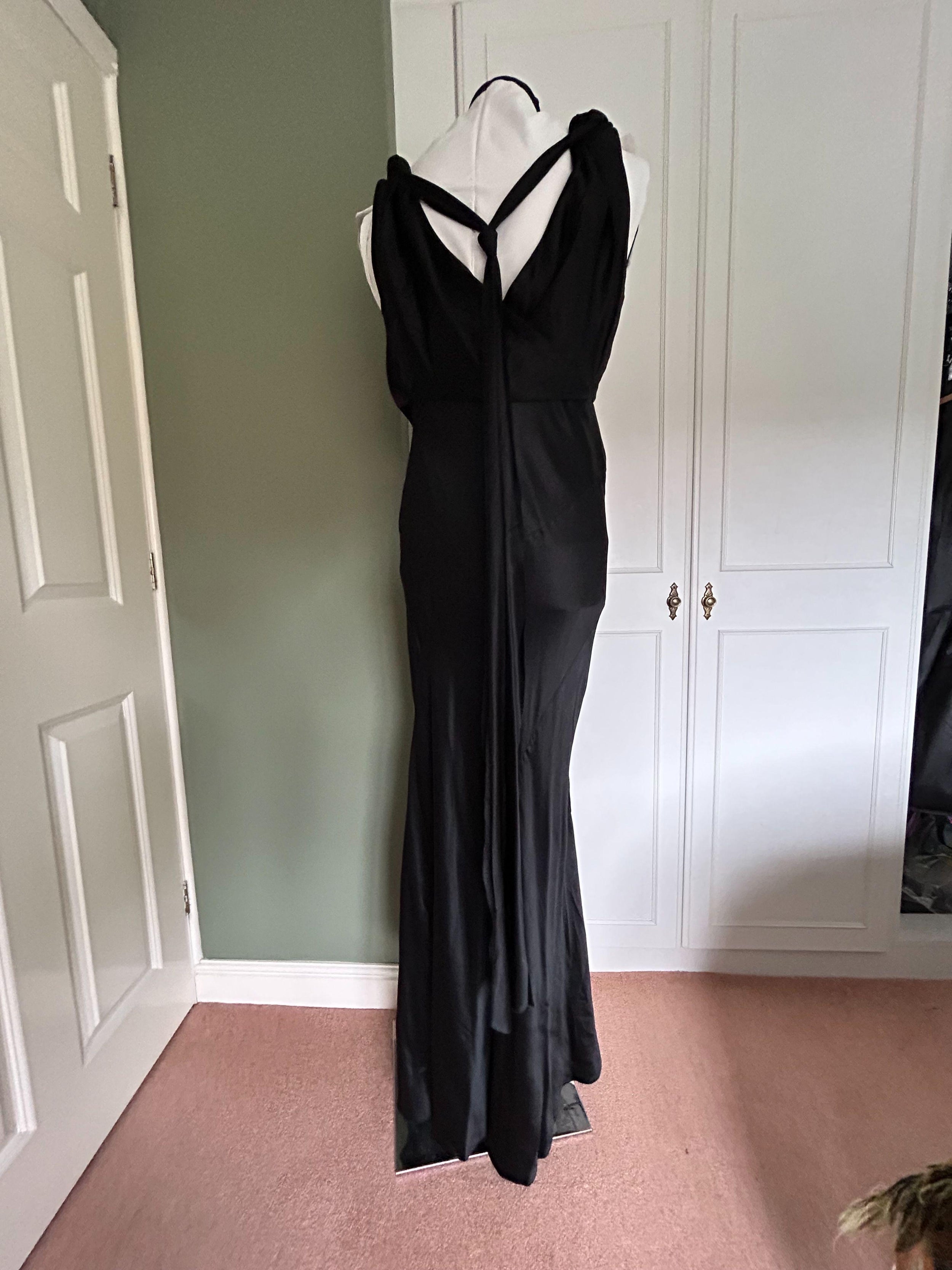 Alberta Ferretti Black Silk Maxi Dress