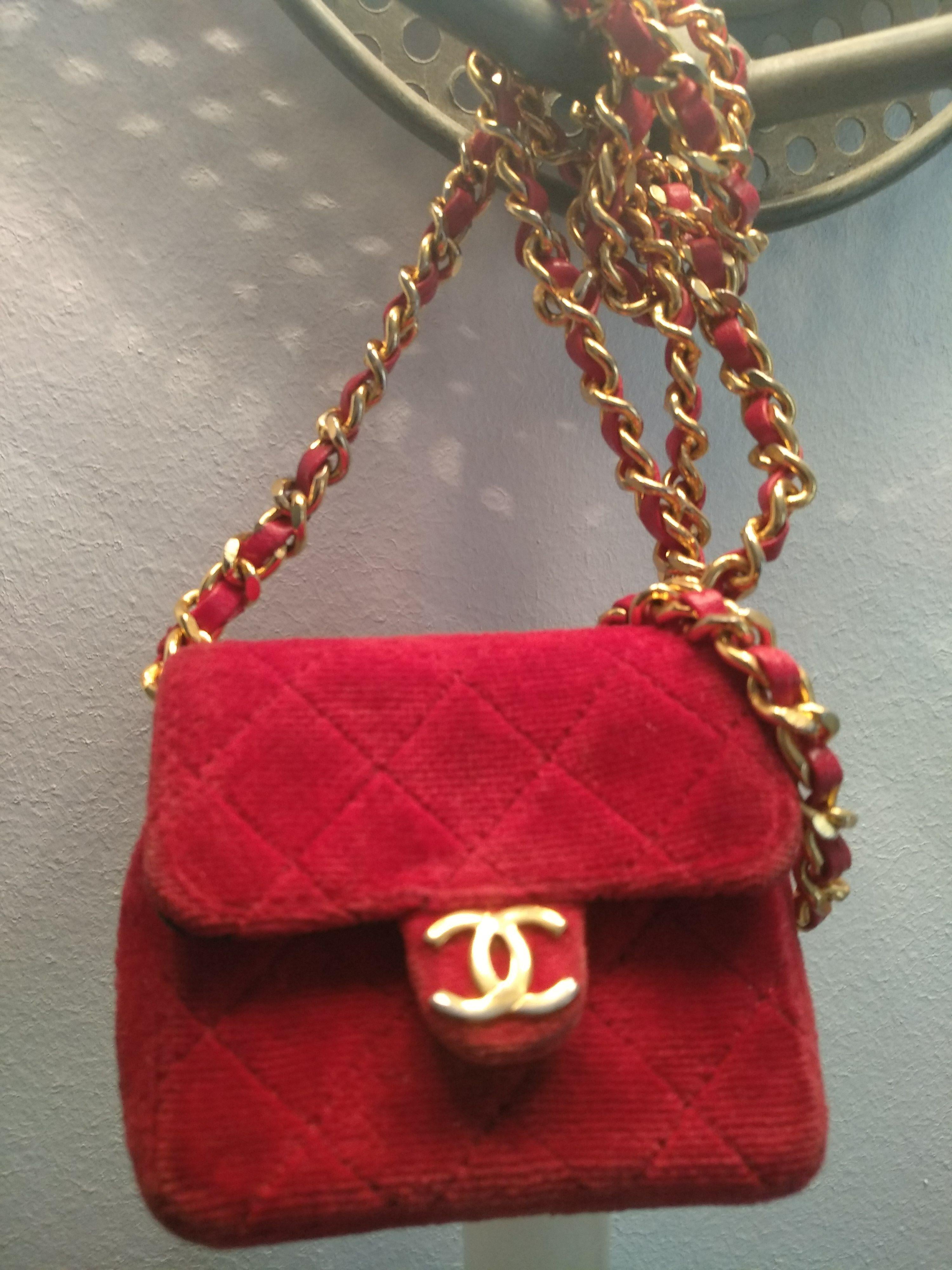 1990 Velvet Micro Flap Bag