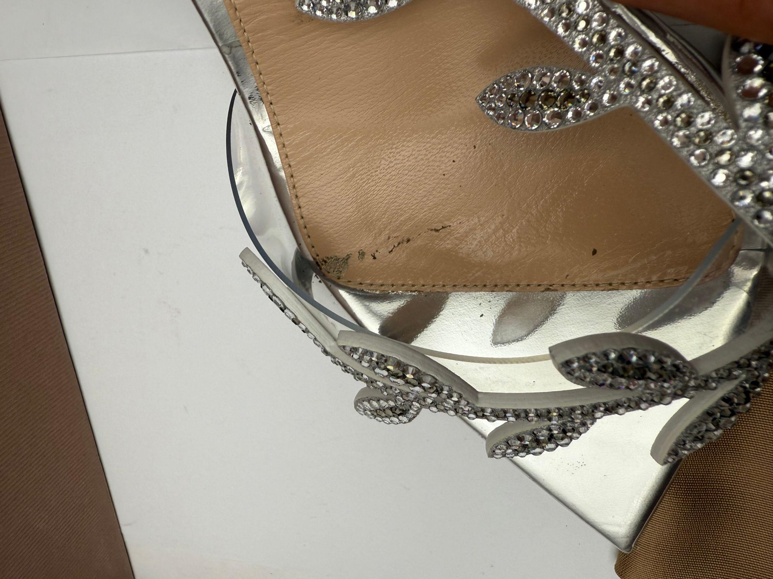 Embellished Silver Flavia Sandals