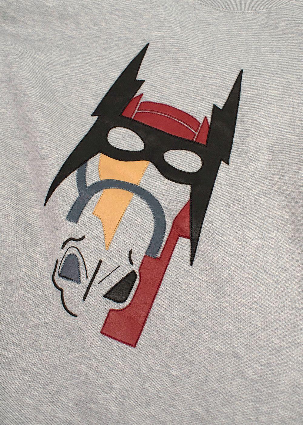 Hermes Grey Crewneck Jumper with Leather Detailing