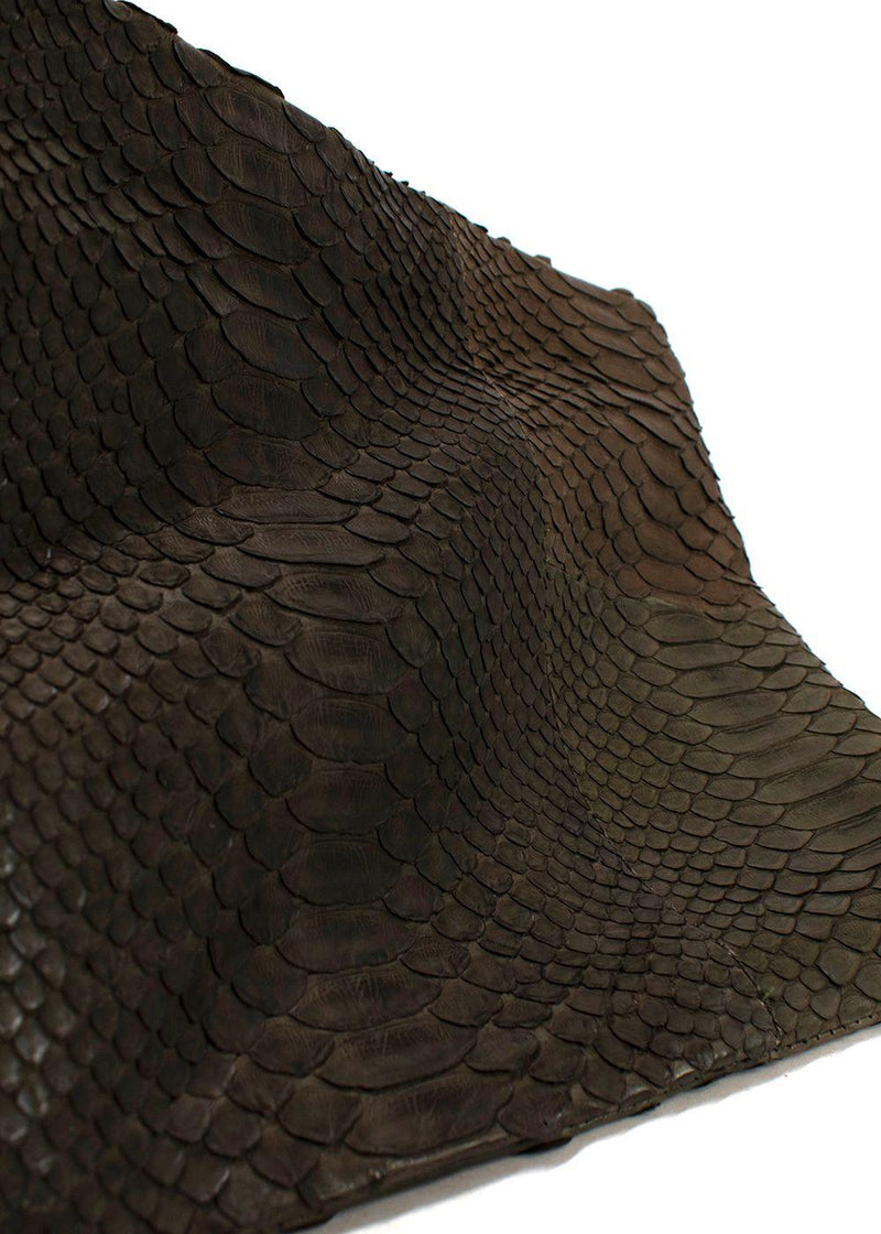 Johnny Ramli Khaki Snakeskin Clutch