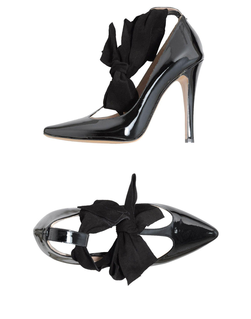 Chloe Black Patent Bow Detail Pumps