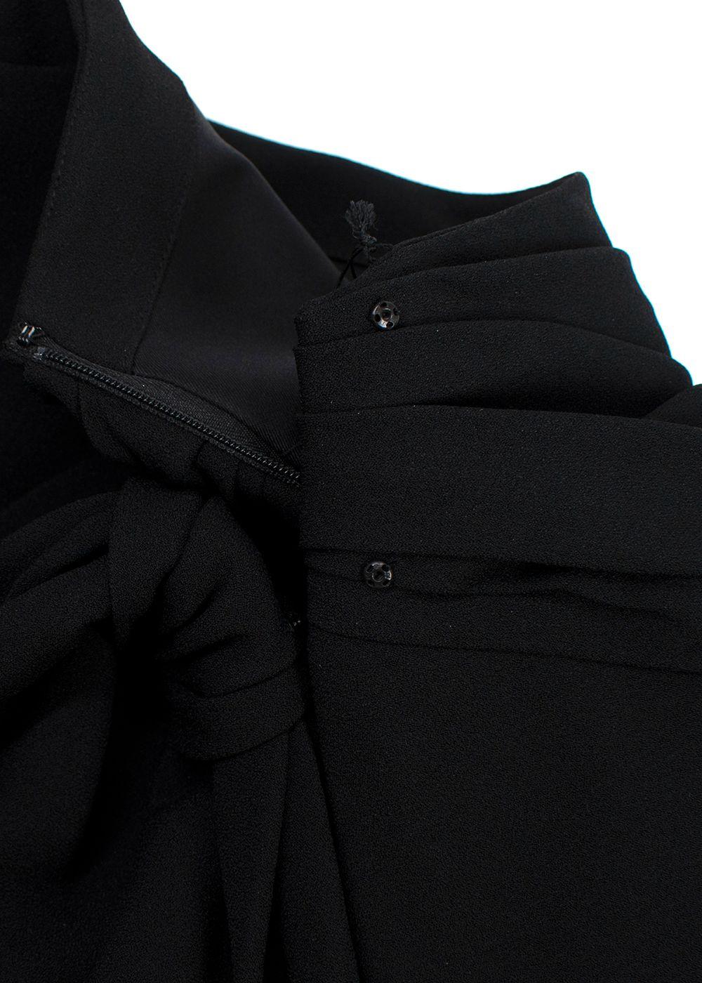 Saint Laurent Black Asymmetric Draped Mini Skirt