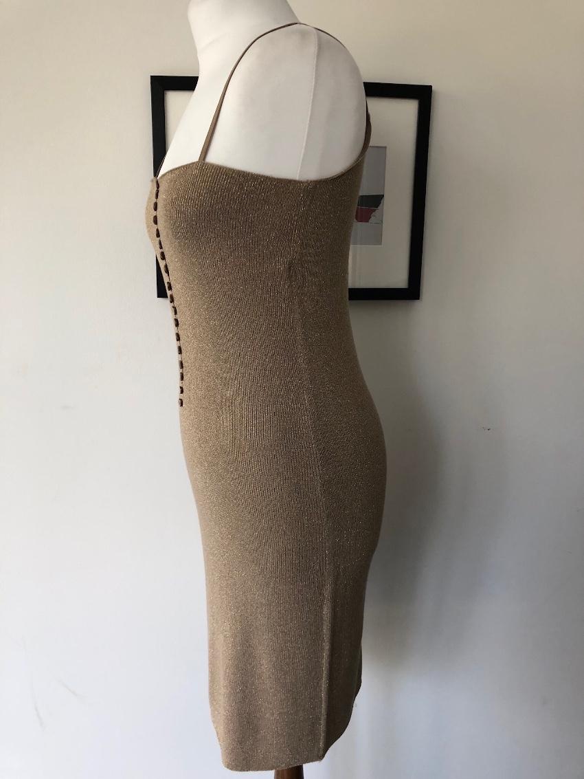 JOSEPH gold silk slip dress