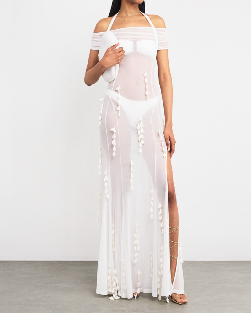 Jacquemus White La Robe Mazzolu Maxi Dress