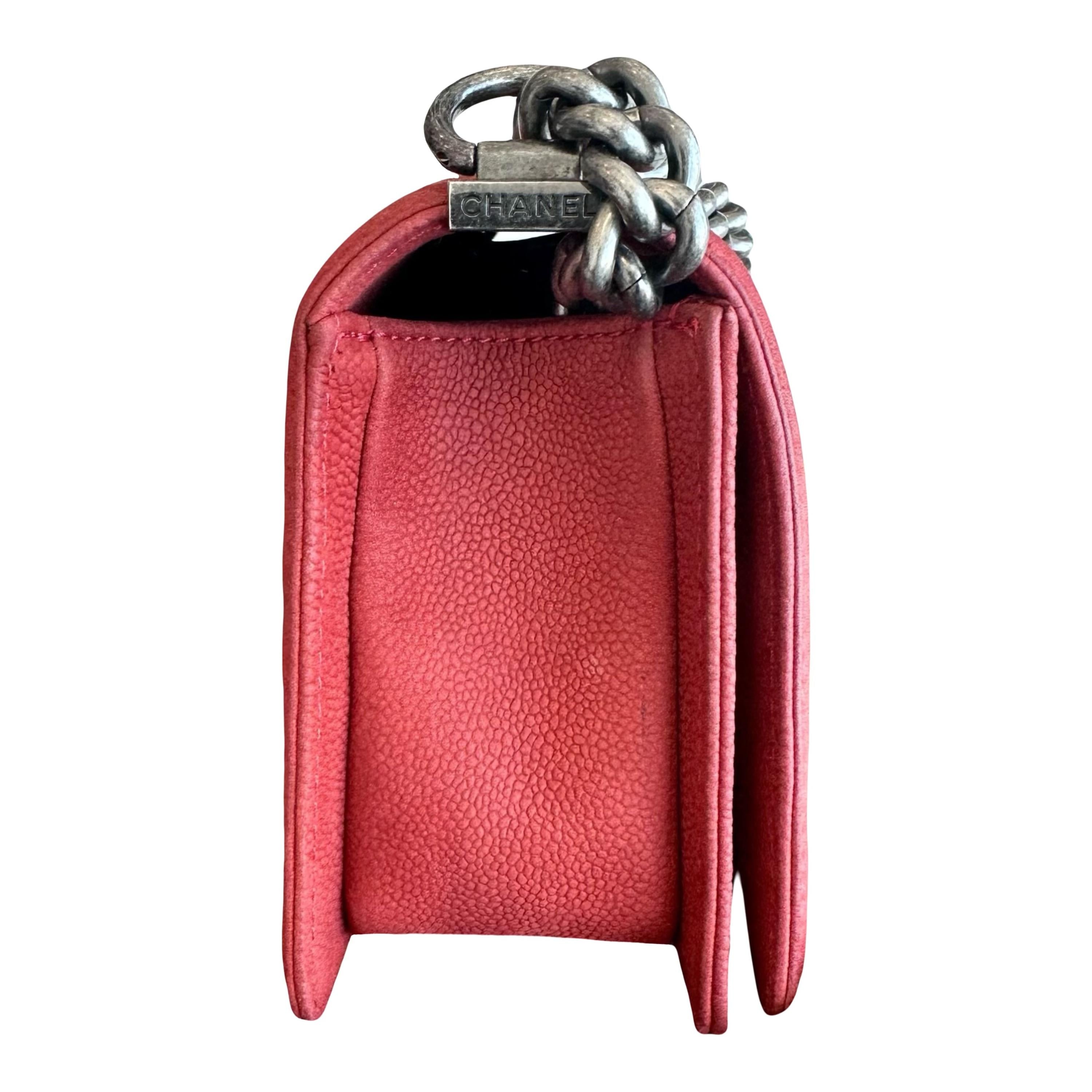 Red Calfskin Boy Bag