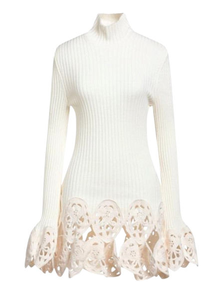 Ribbed Crochet Trim Top
