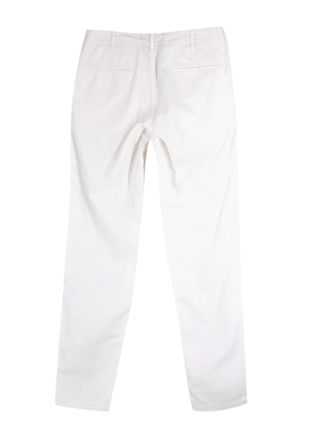 Pink House Mustique White Linen-blend Trousers