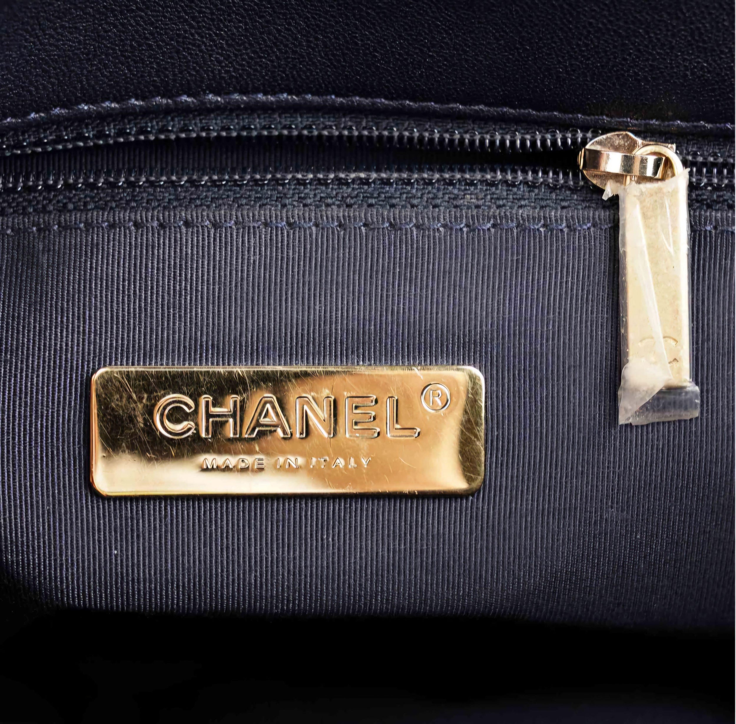 Chanel Navy Blue 19 Large Flap Bag