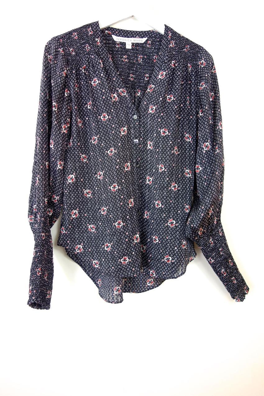 Veronica Beard Printed Silk Blouse