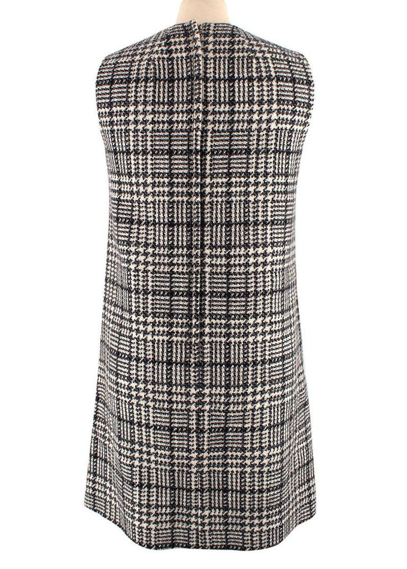 Dolce & Gabbana Grey Plaid Woollen Mini Dress