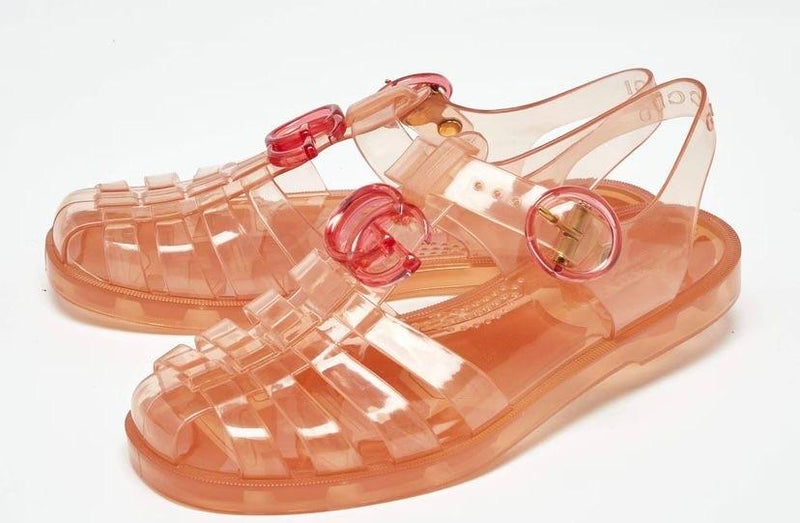 Gucci Orange Plastic Sandals