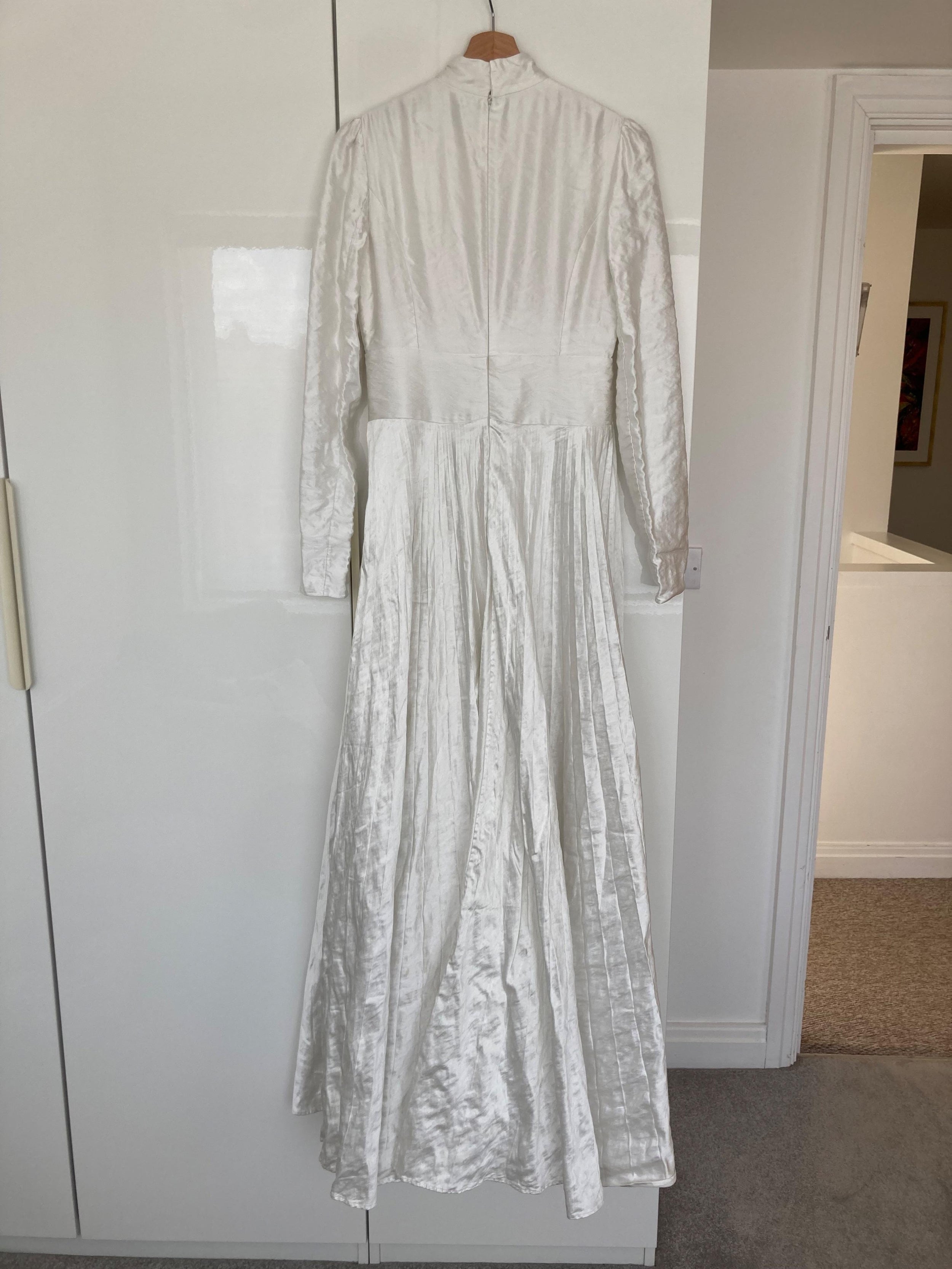 Erdem White Tie Detail Satin Maxi Dress