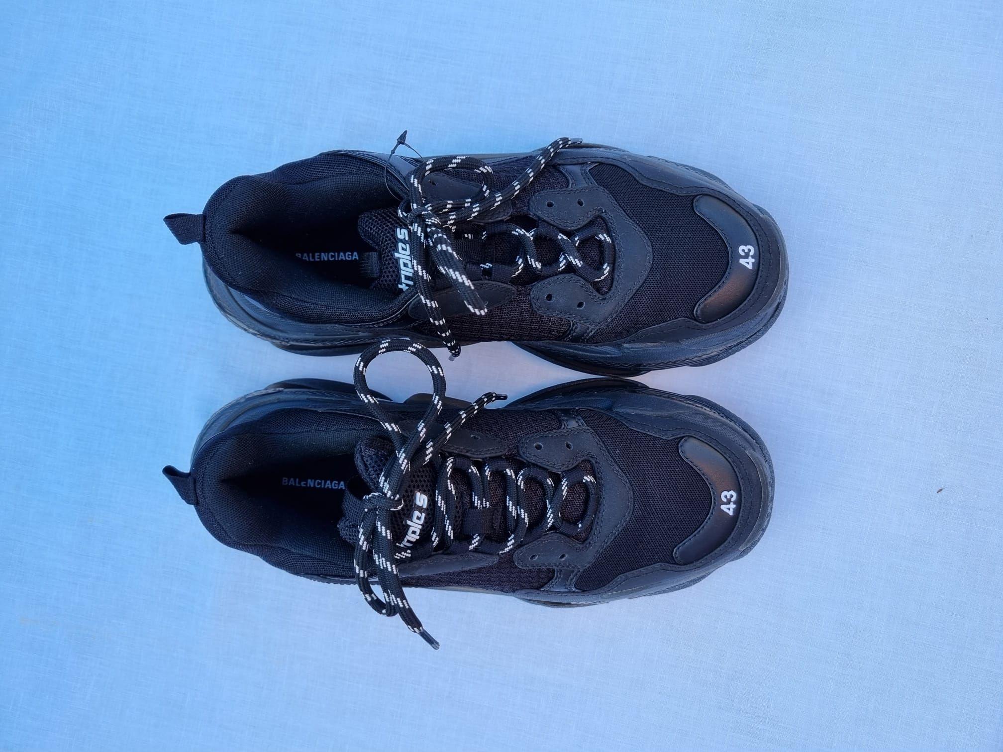 Black Triple S Chunky Sneakers